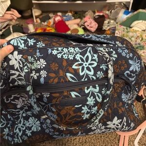 Vera Bradley Floral Quilted duffle Bag - Blue and Brown